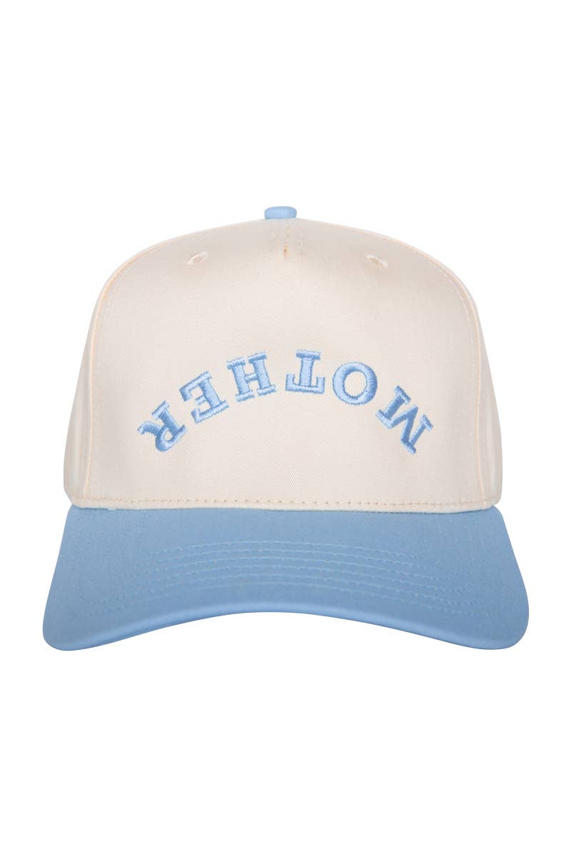 MOTHER Upside Down Two-Toned Vintage Hat: Light Blue and Tan