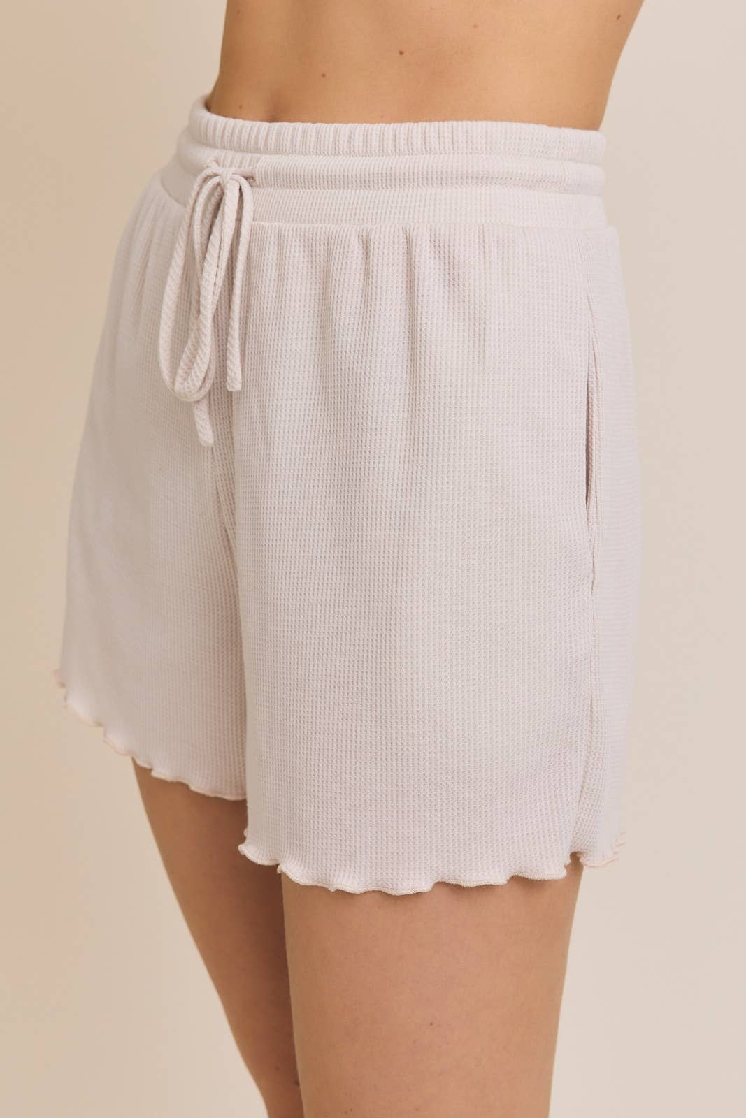 Cream Cotton Lounge Set – Top & Shorts
