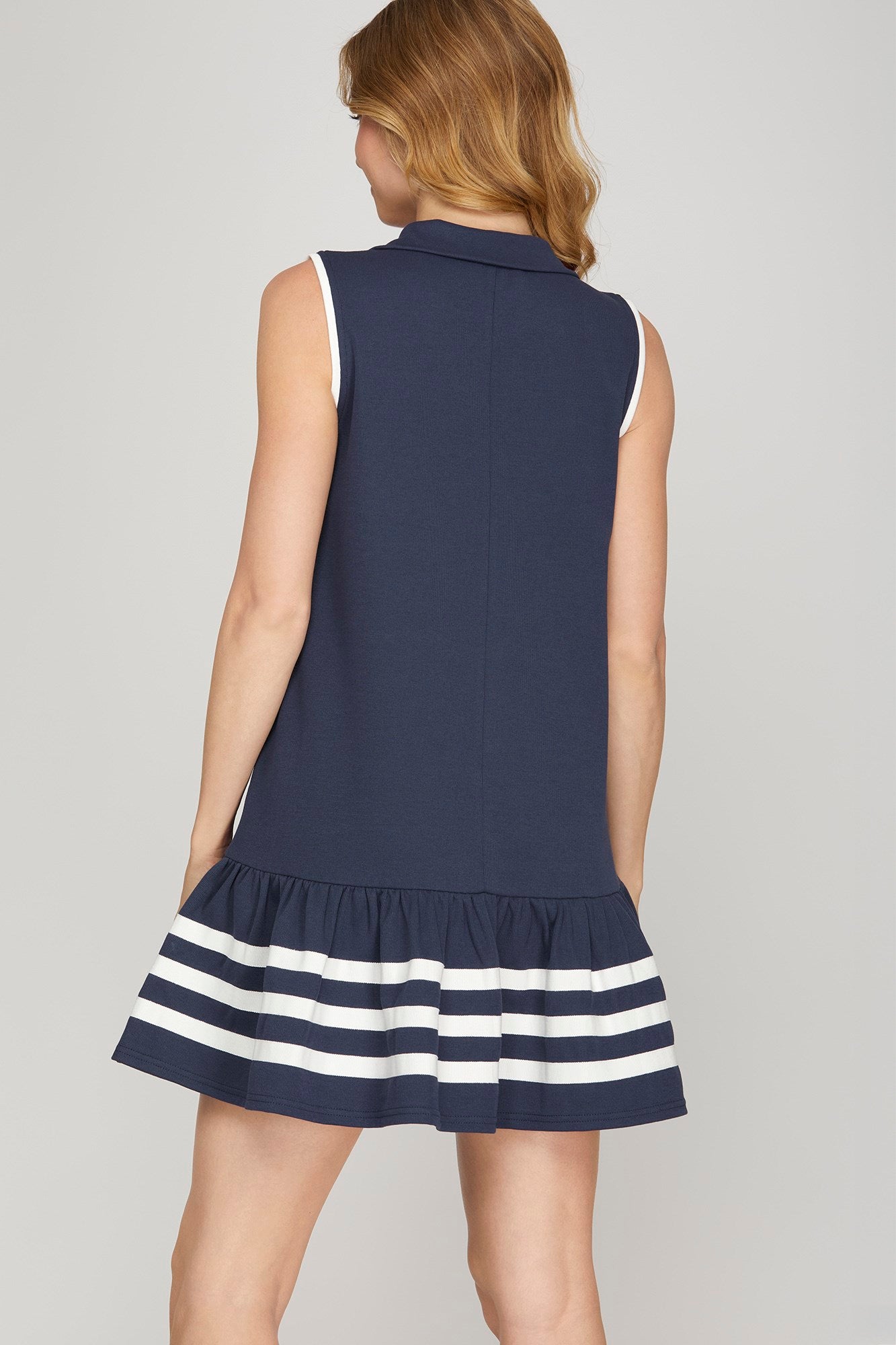 Collared Half Zip Dress with Pockets