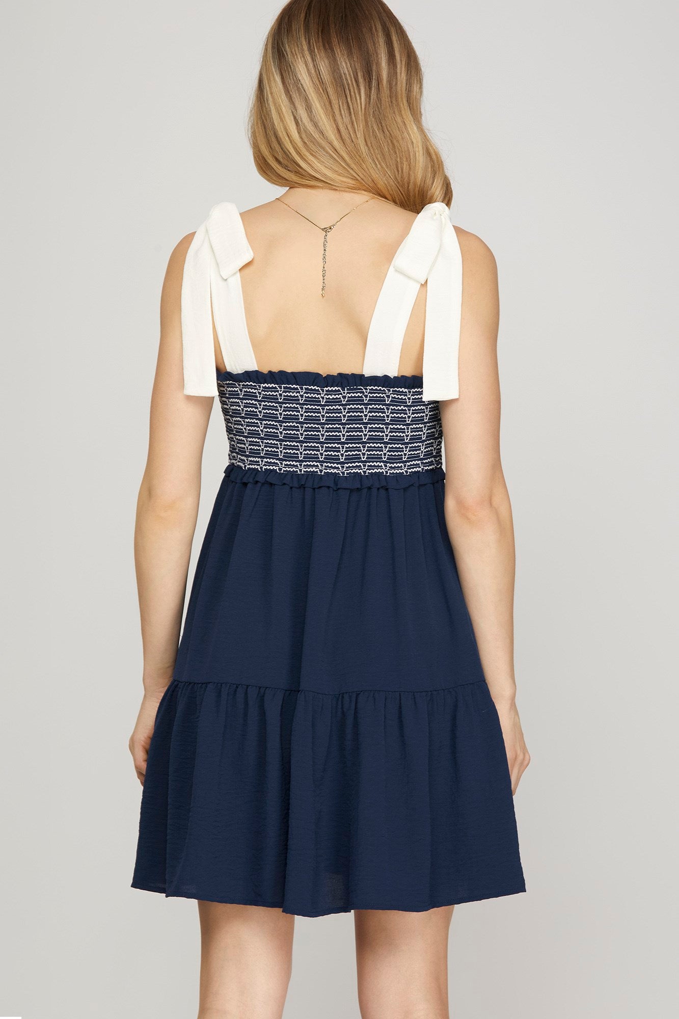 Bow Tie Smocked Dress