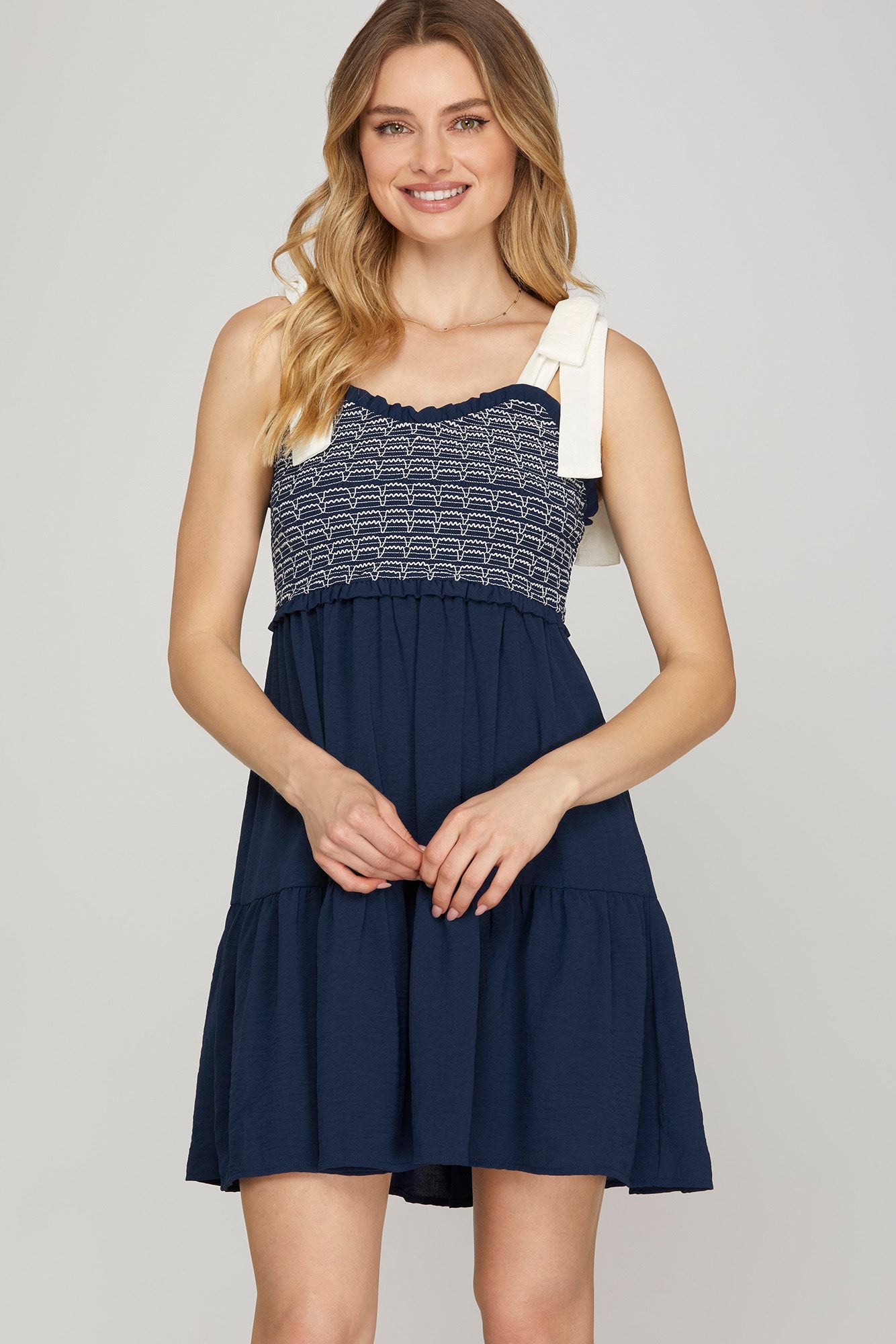 Bow Tie Smocked Dress