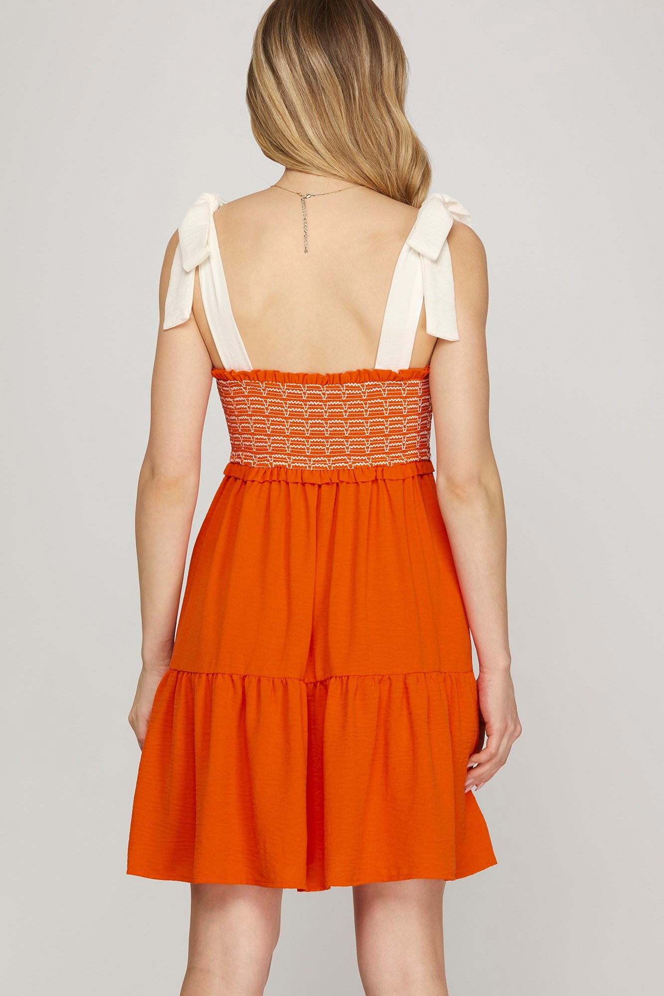 Bow Tie Smocked Dress