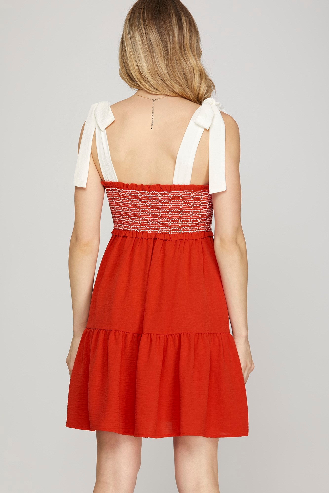 Bow Tie Smocked Dress