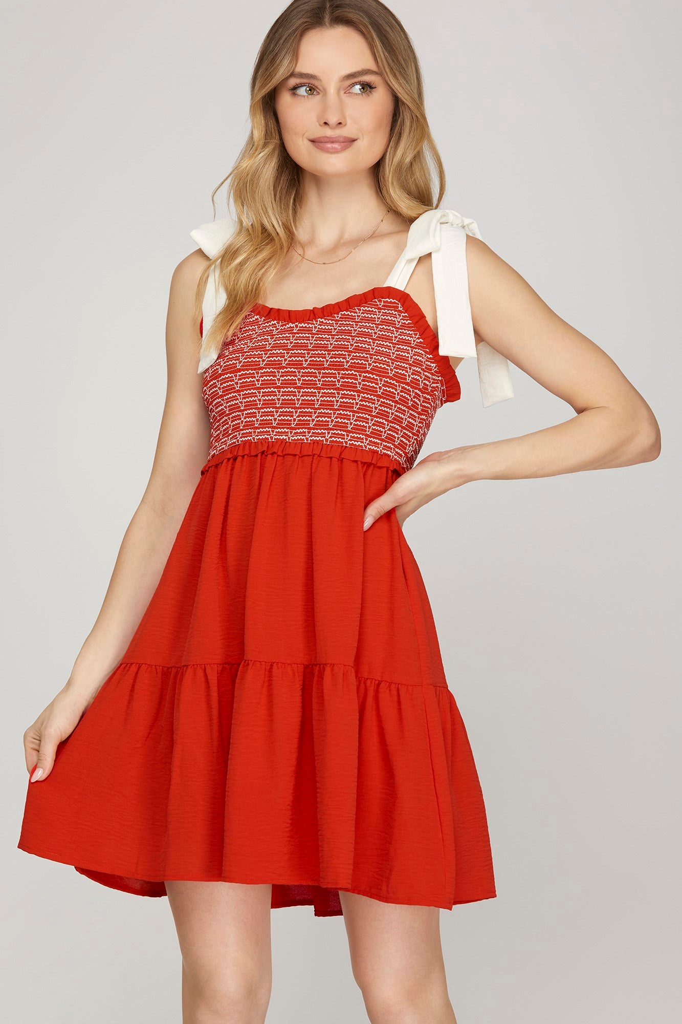 Bow Tie Smocked Dress
