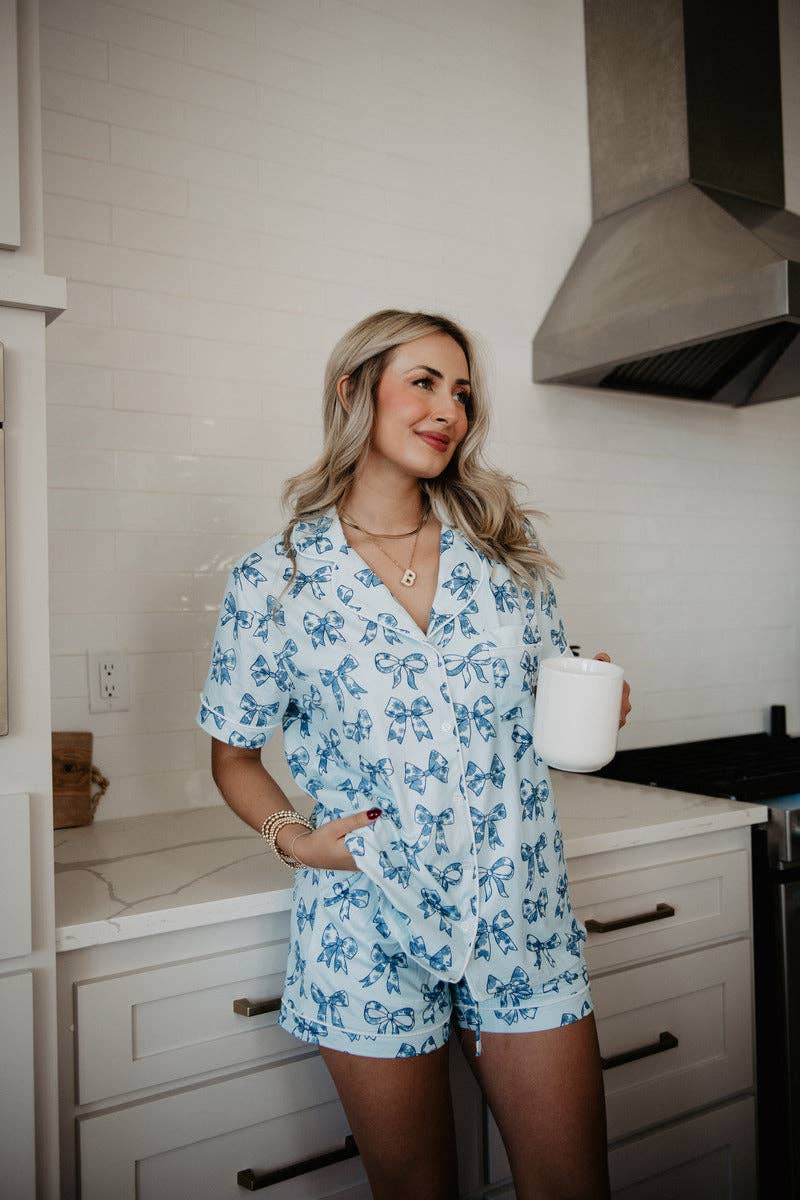 Toile Print Coquette Bows PJ Set