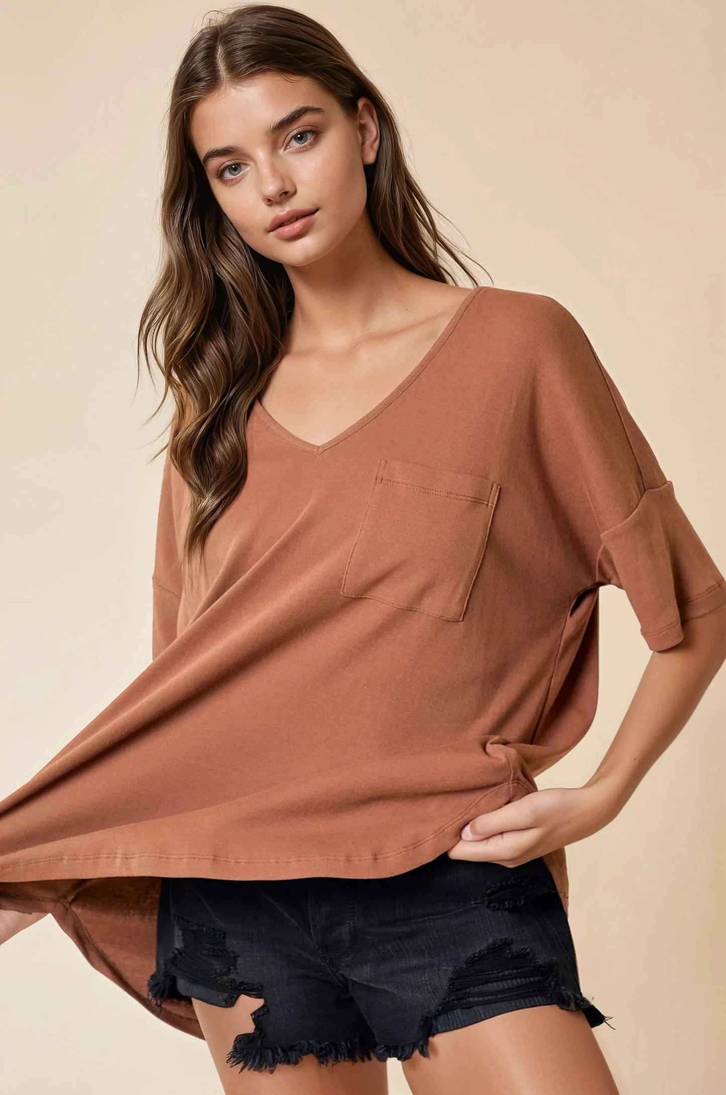 Oversized V-Neck Tee