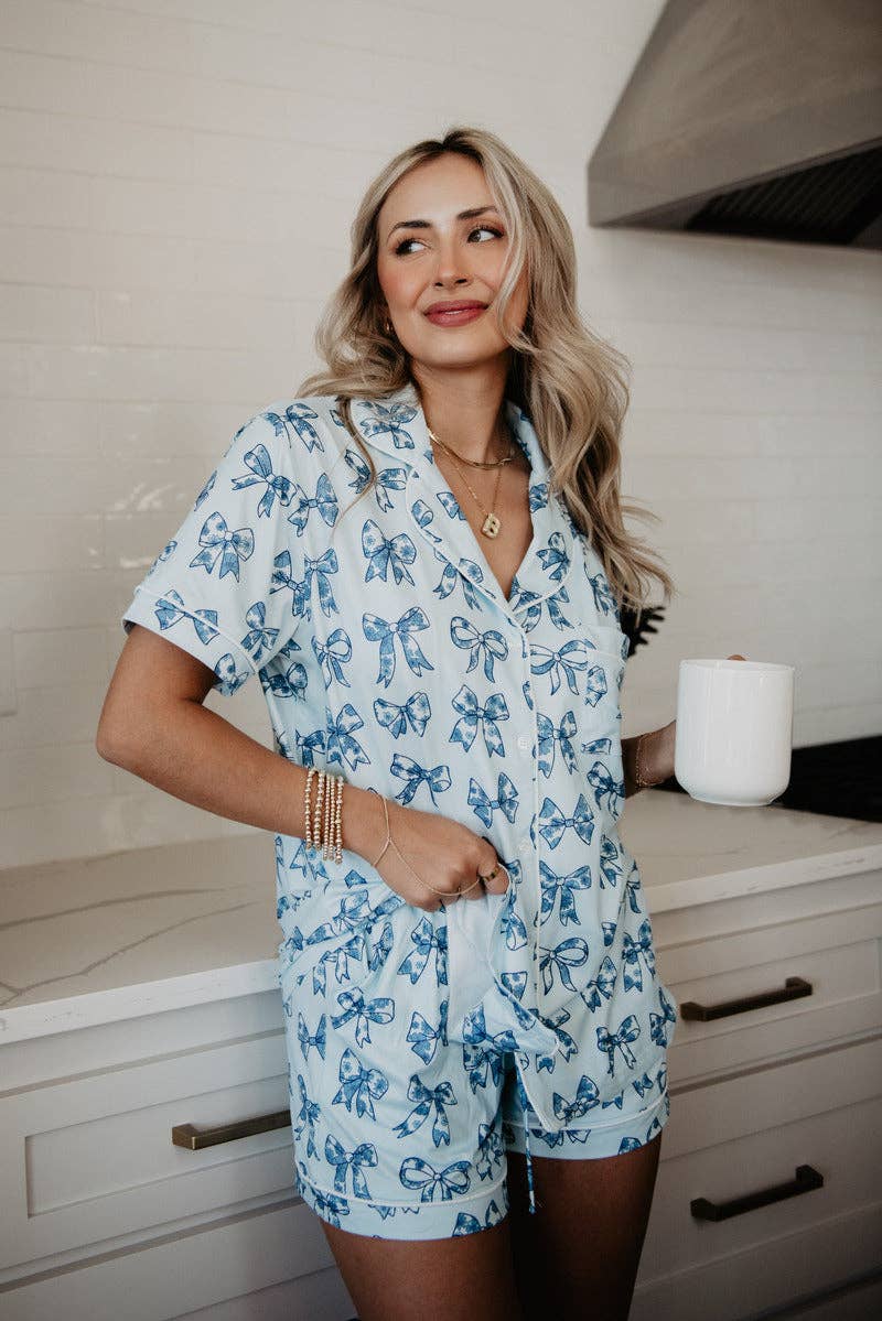 Toile Print Coquette Bows PJ Set