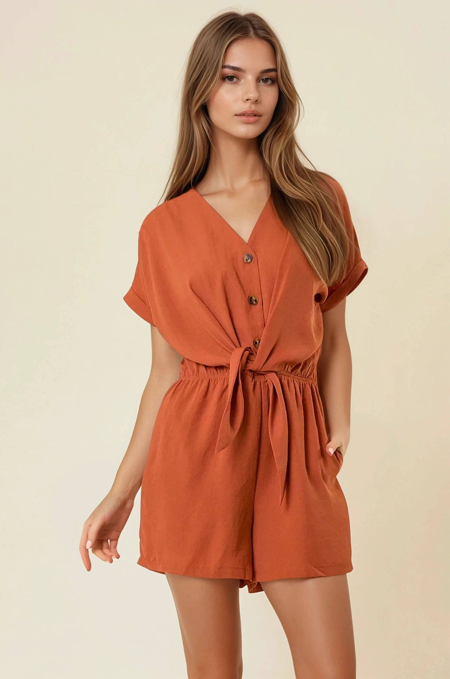 Front Tie Romper