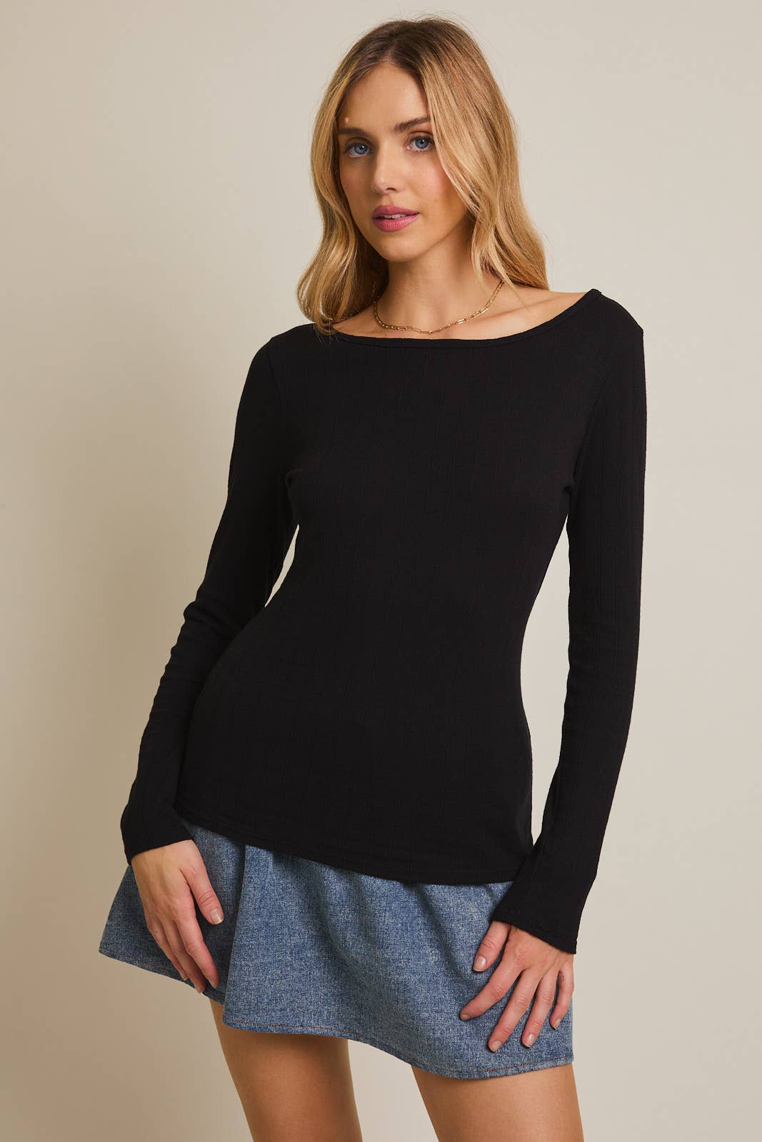 Round Neck Long Sleeve Top