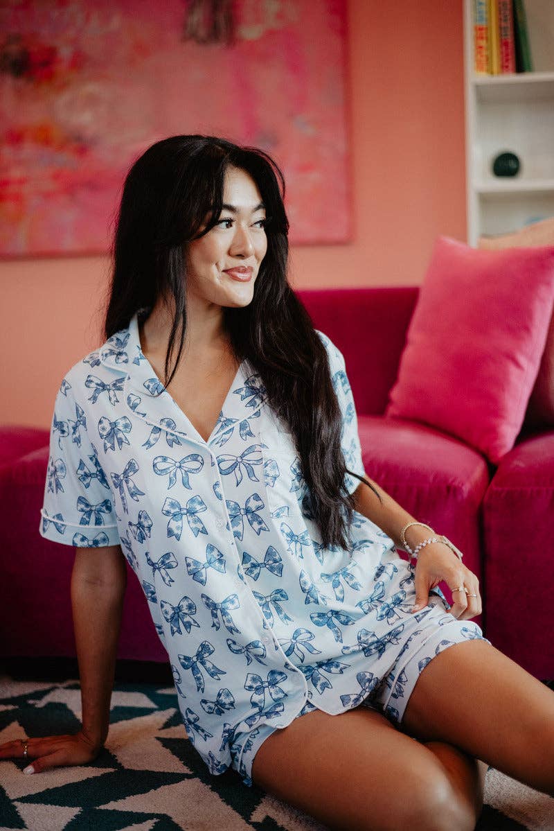 Toile Print Coquette Bows PJ Set