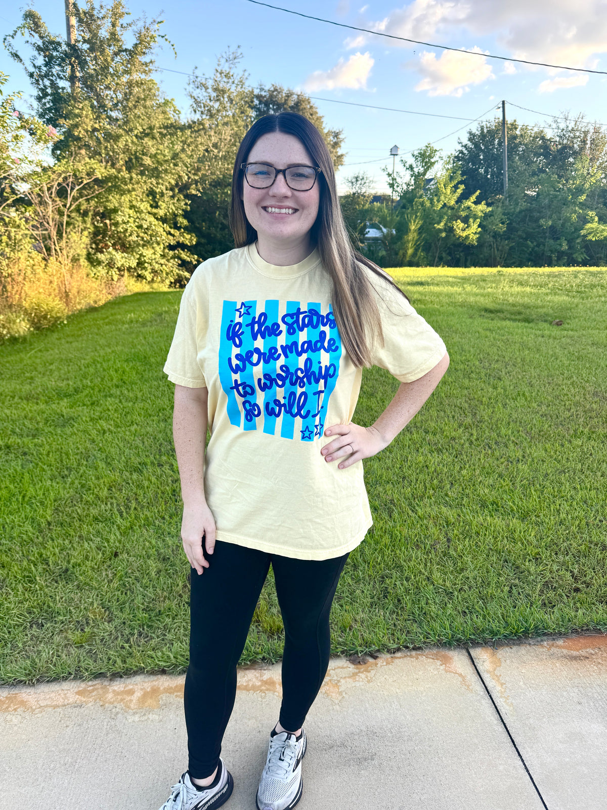 Stars Were Made to Worship Yellow Graphic Tee
