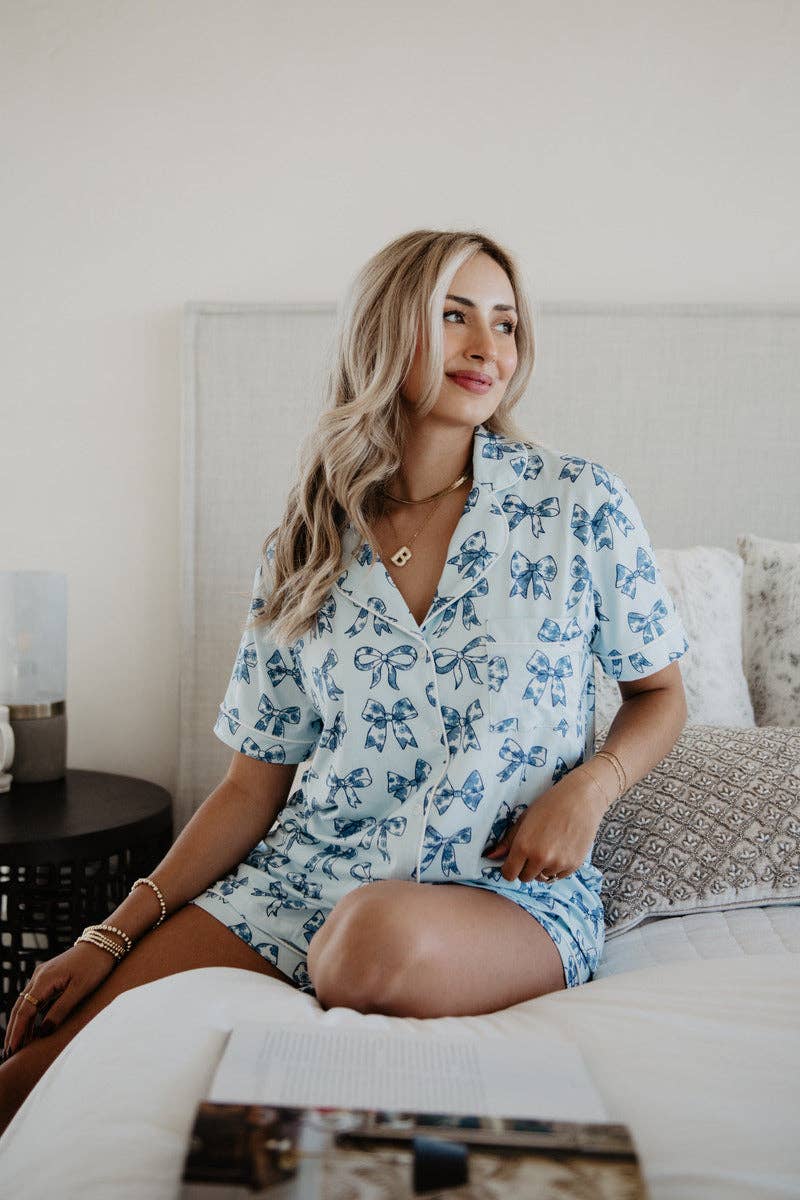 Toile Print Coquette Bows PJ Set
