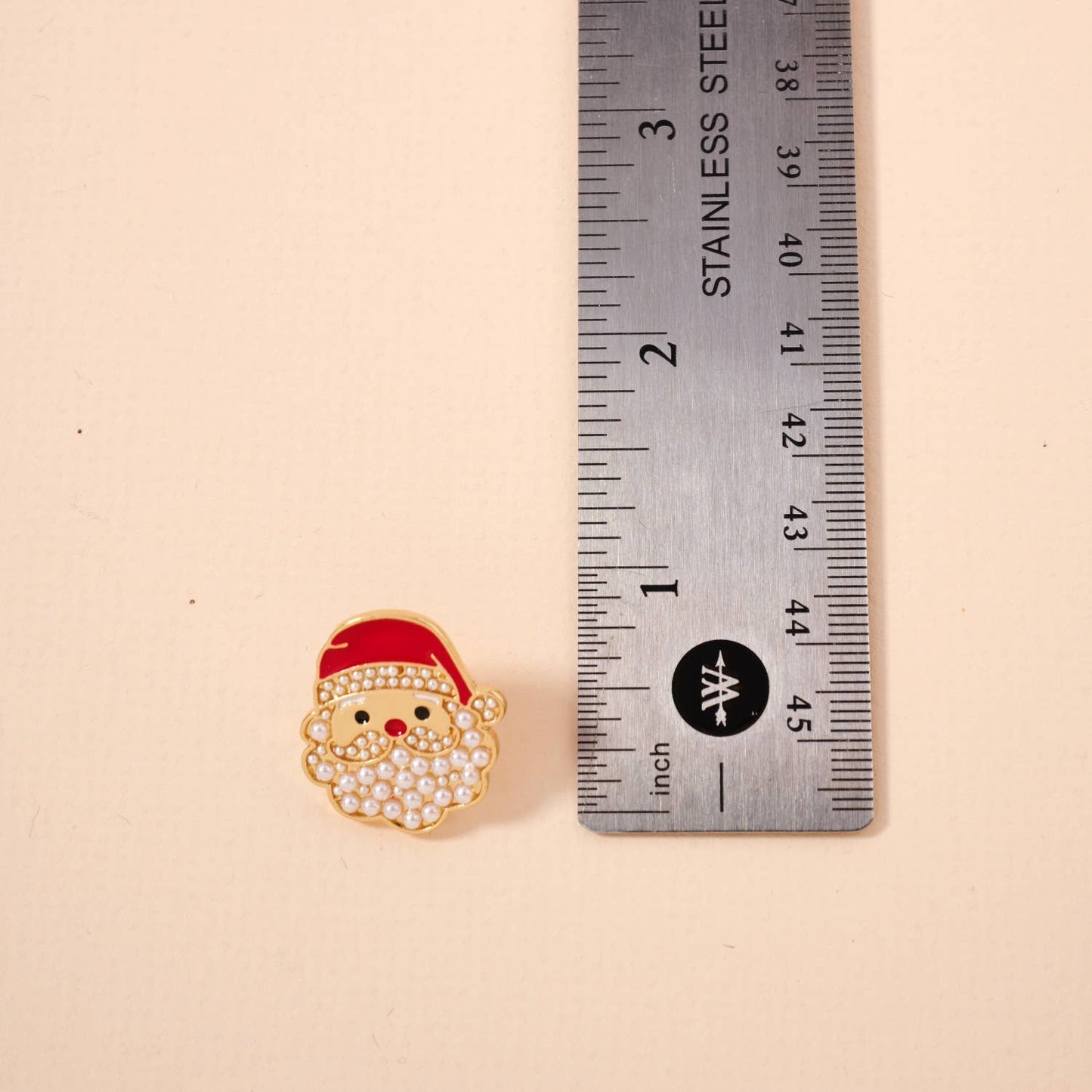 Christmas Santa Claus Pearls Stud Earrings