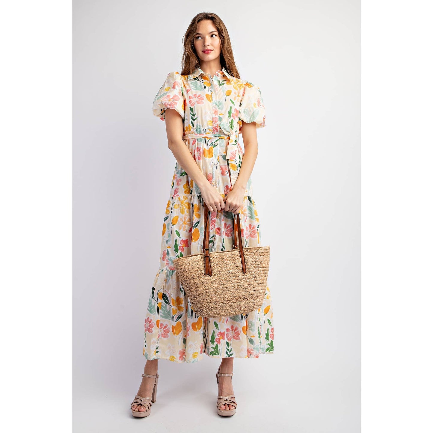 Floral Cotton Tiered Maxi Dress