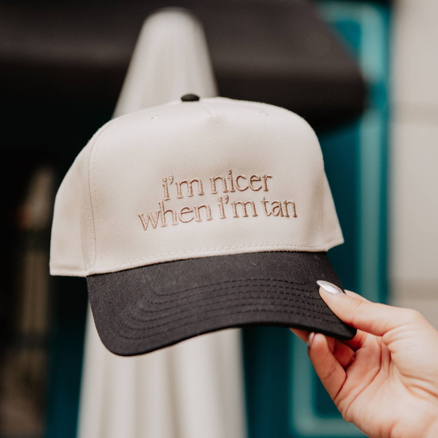“I’m Nicer When I’m Tan” Two-Toned Trucker Hat
