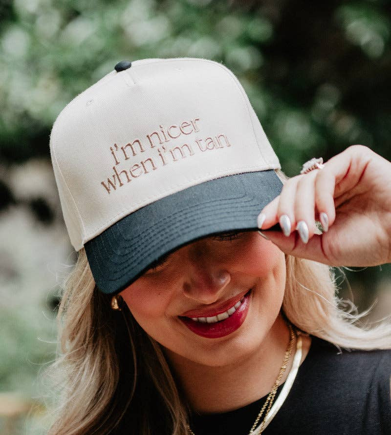 “I’m Nicer When I’m Tan” Two-Toned Trucker Hat