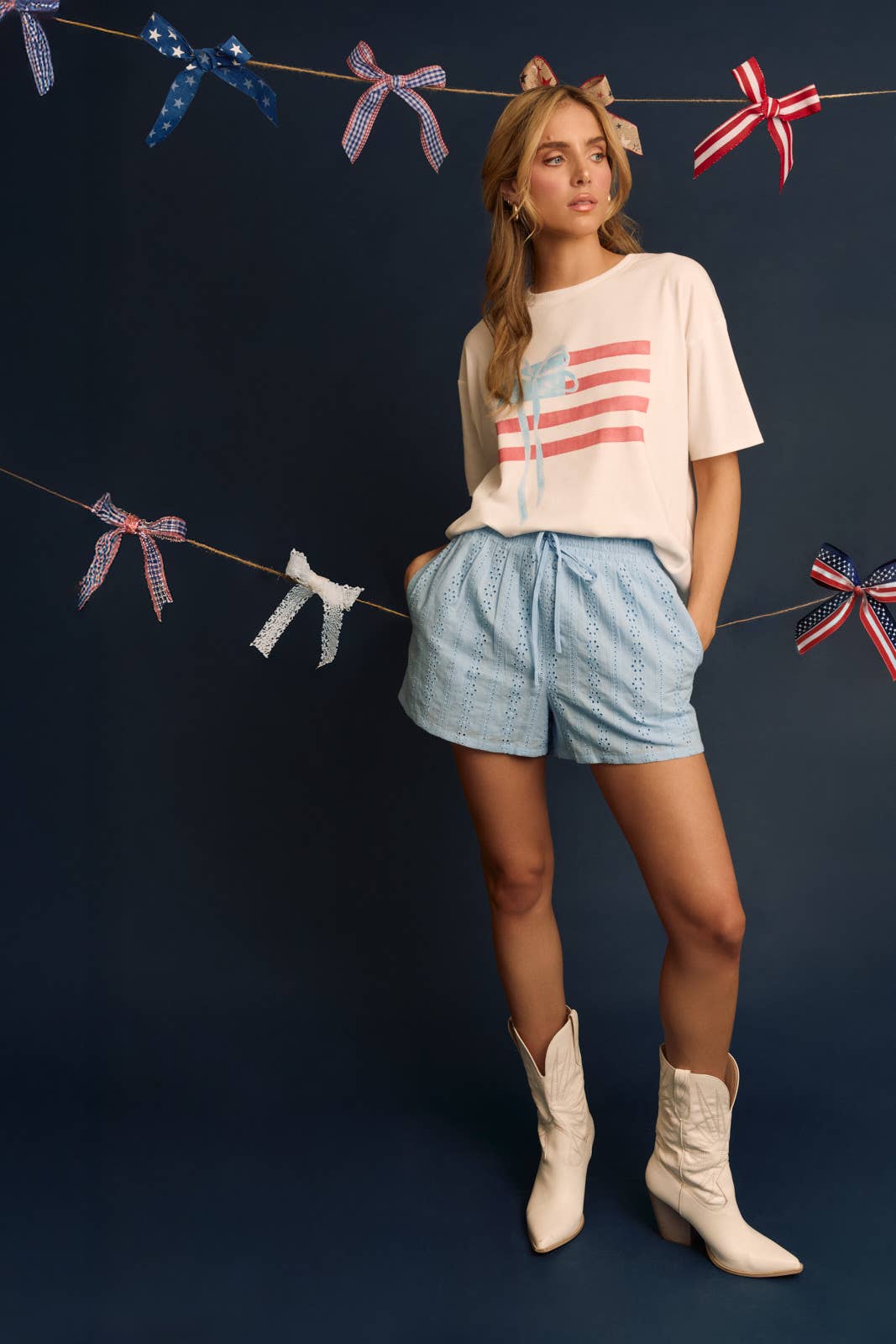 Baby Blue Eyelet Boxer Shorts
