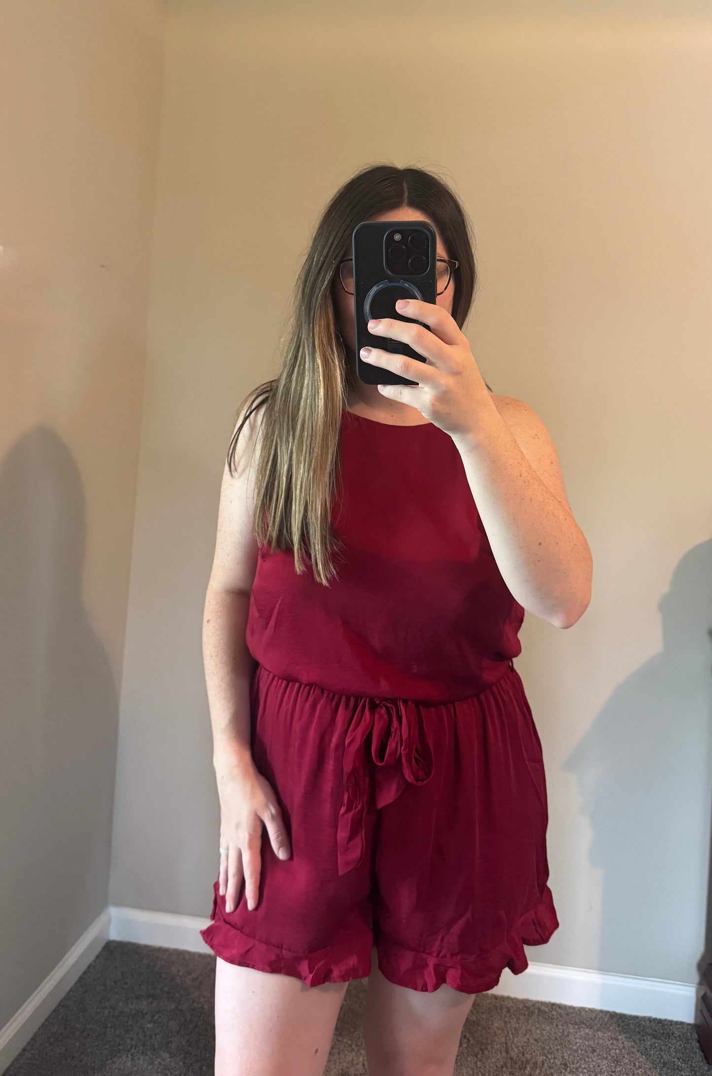 Sleeveless Satin Romper