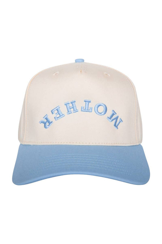 MOTHER Upside Down Two-Toned Vintage Hat: Light Blue and Tan