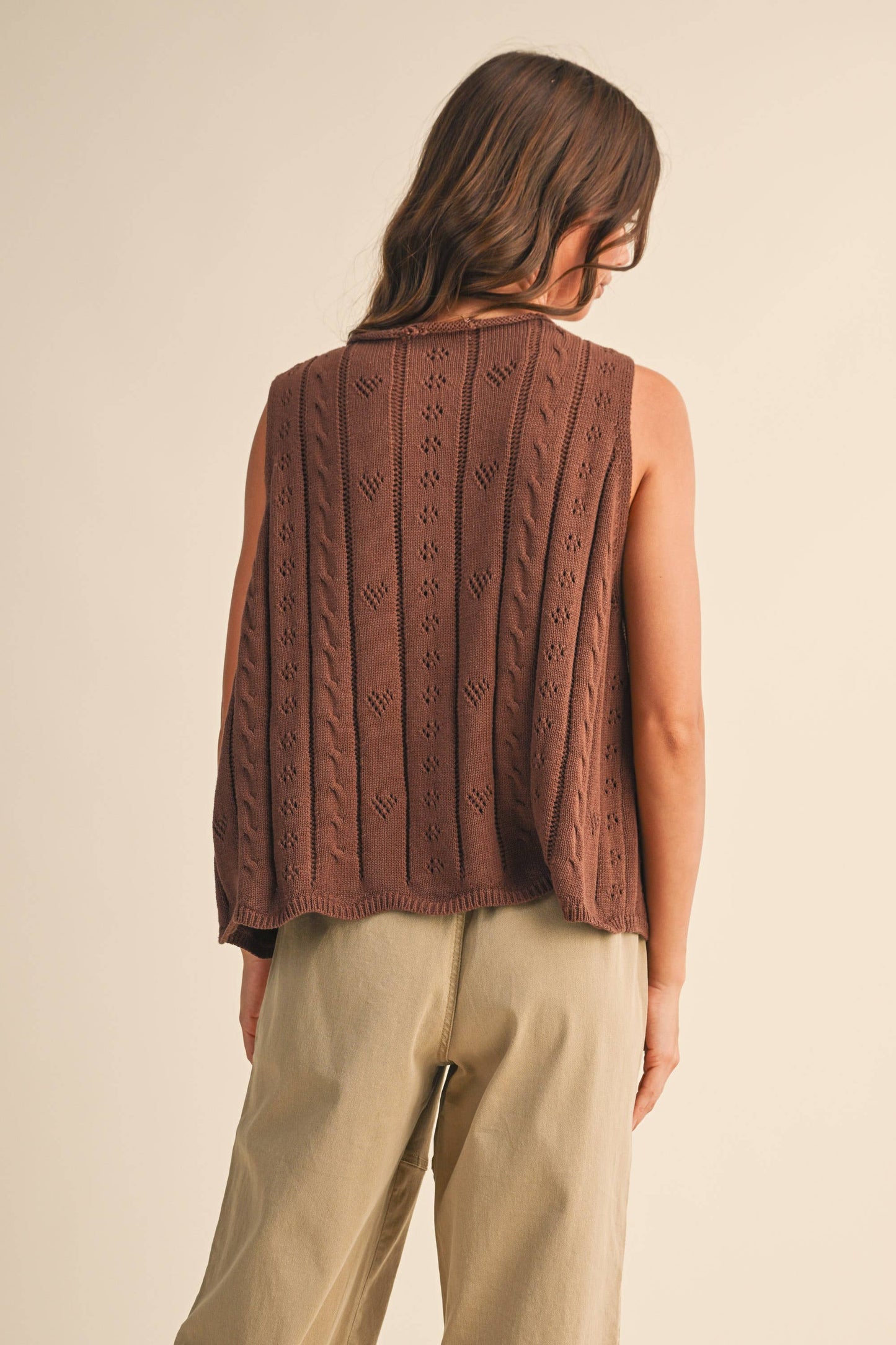 Coco Button Down Sleeveless Knit Sweater Vest