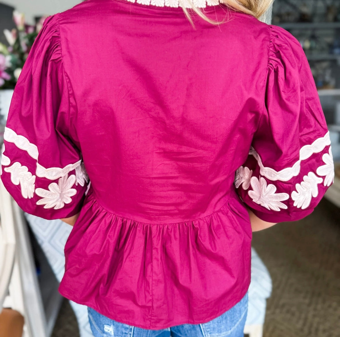 Rosewood Fields Embroidered Top