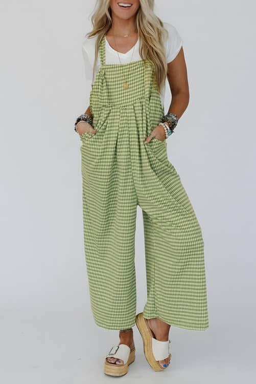 Green Houndstooth Jumpsuit