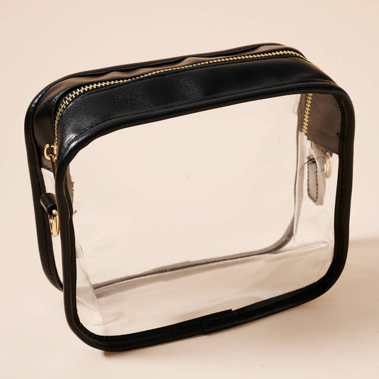 Game Day Clear & Black Crossbody Bag