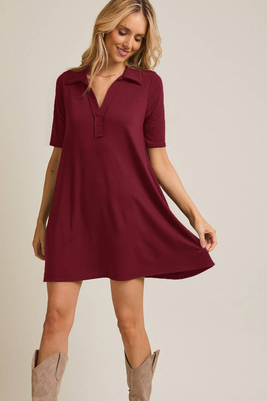 Half Sleeve Polo Mini Dress