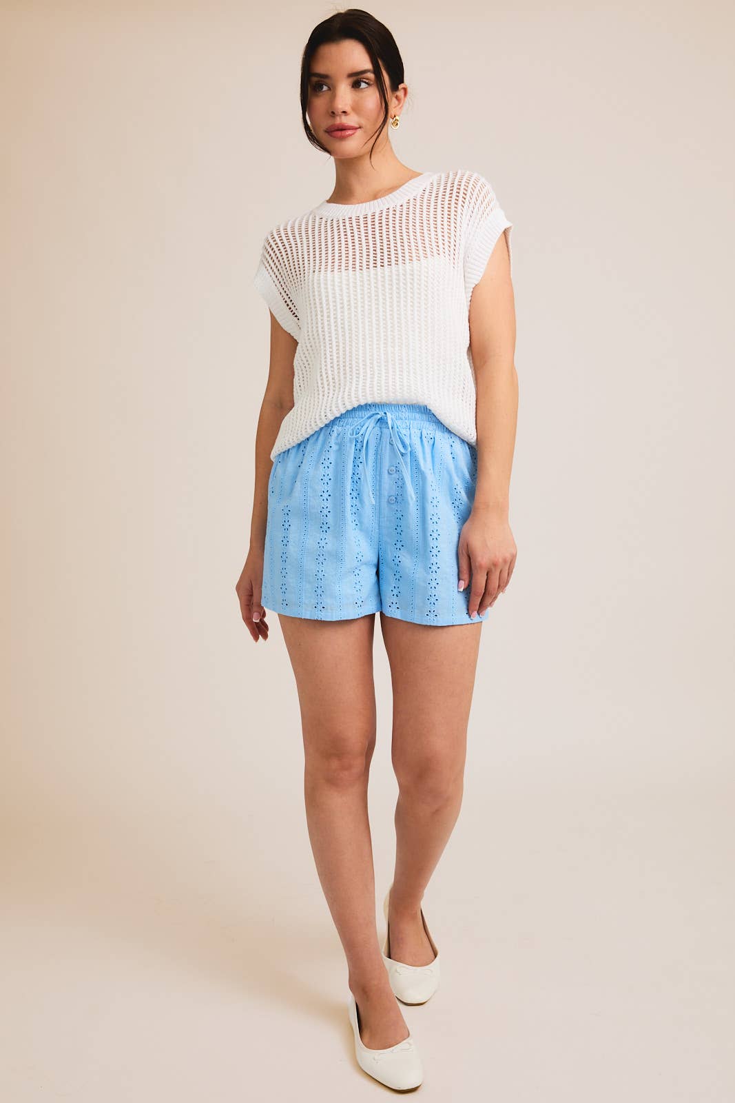 Baby Blue Eyelet Boxer Shorts