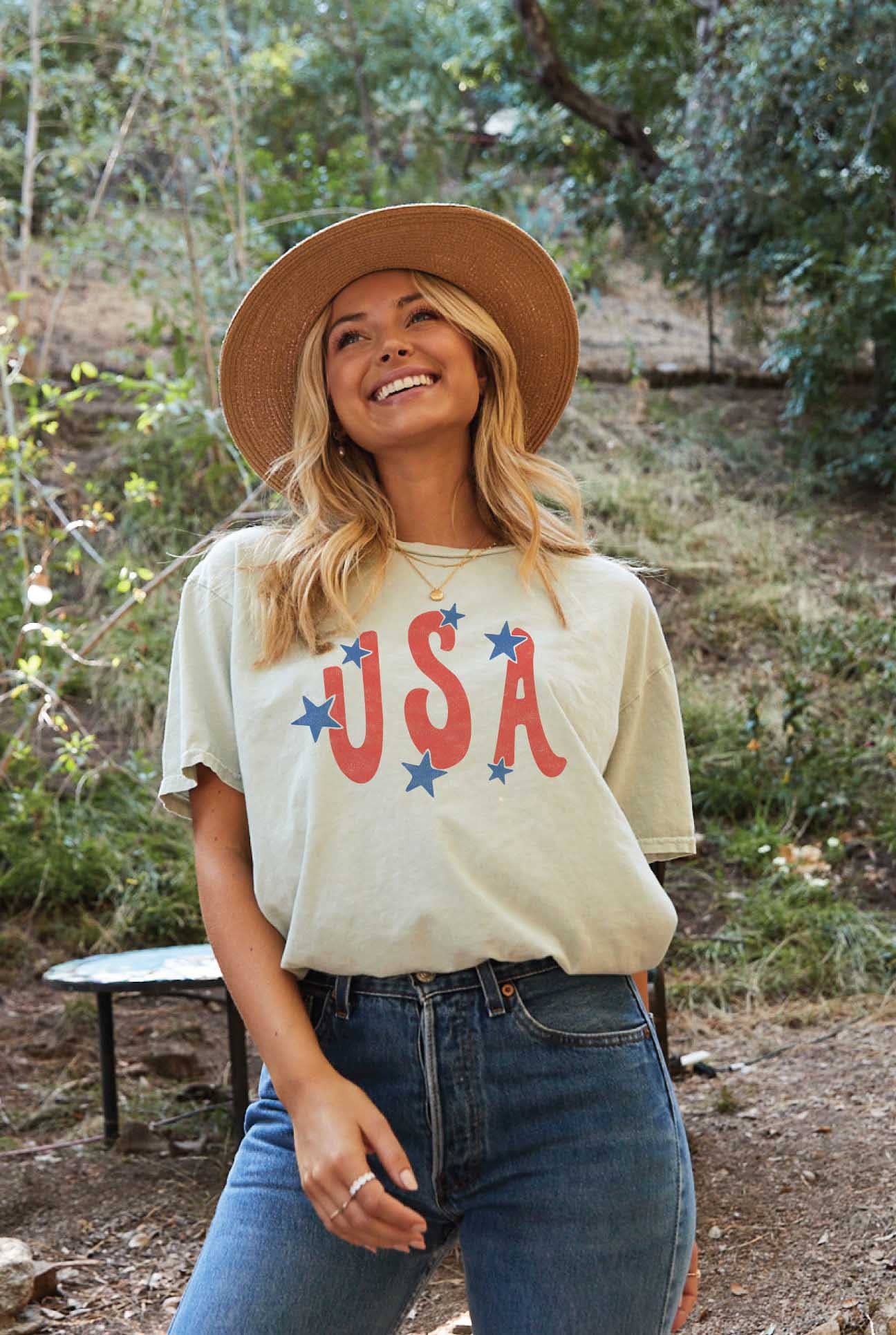 USA  Mineral Washed Graphic T-Shirt