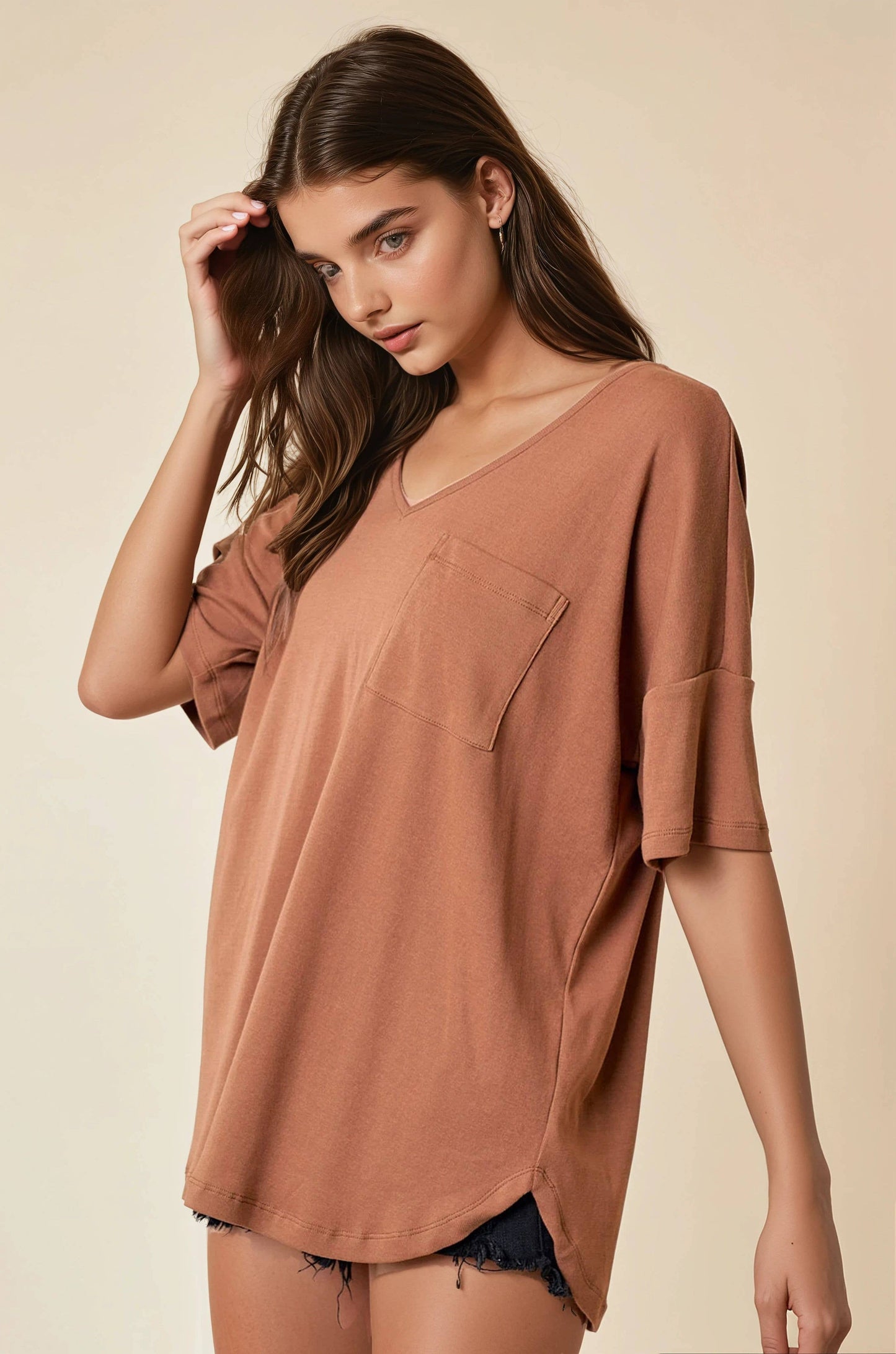 Oversized V-Neck Tee