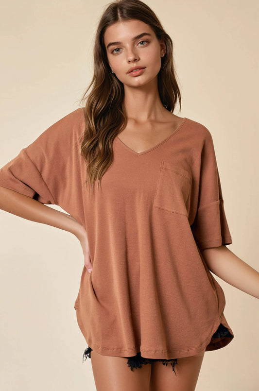 Oversized V-Neck Tee