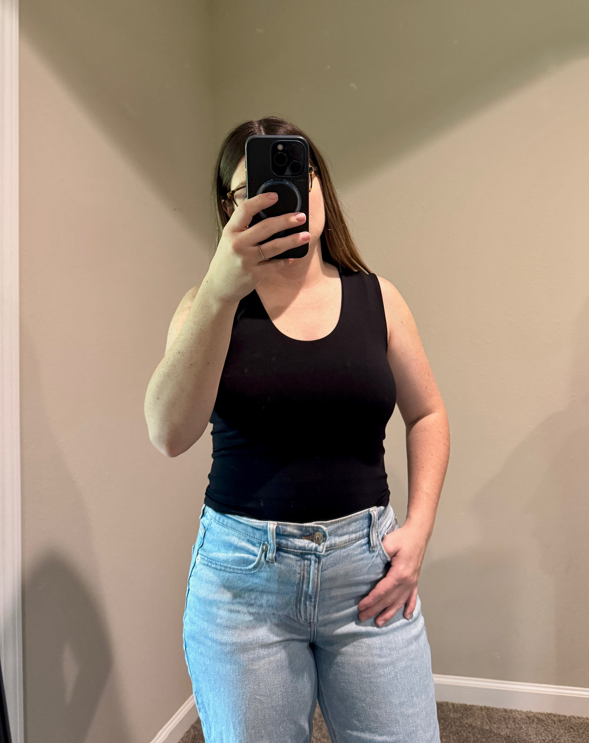 Double Layered Seamless Top: Black
