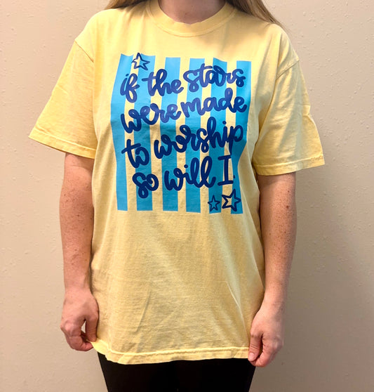 Stars Were Made to Worship Yellow Graphic Tee