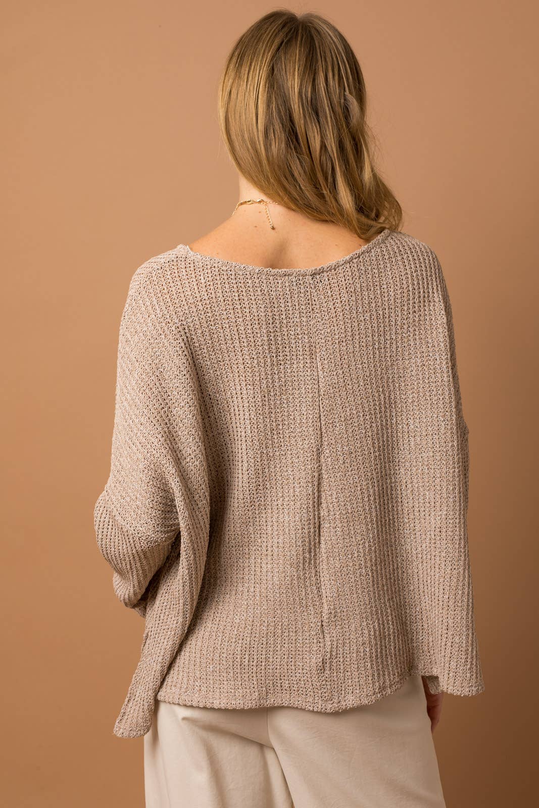 Oatmeal Side Slit Sweater Top