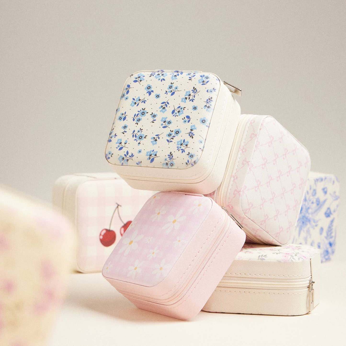 Multi Floral Travel Jewelry Box