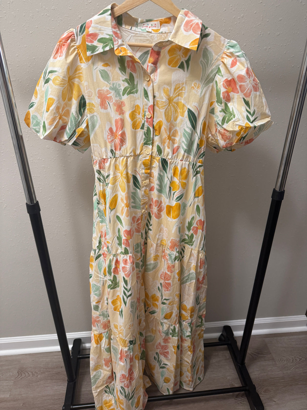 Floral Cotton Tiered Maxi Dress
