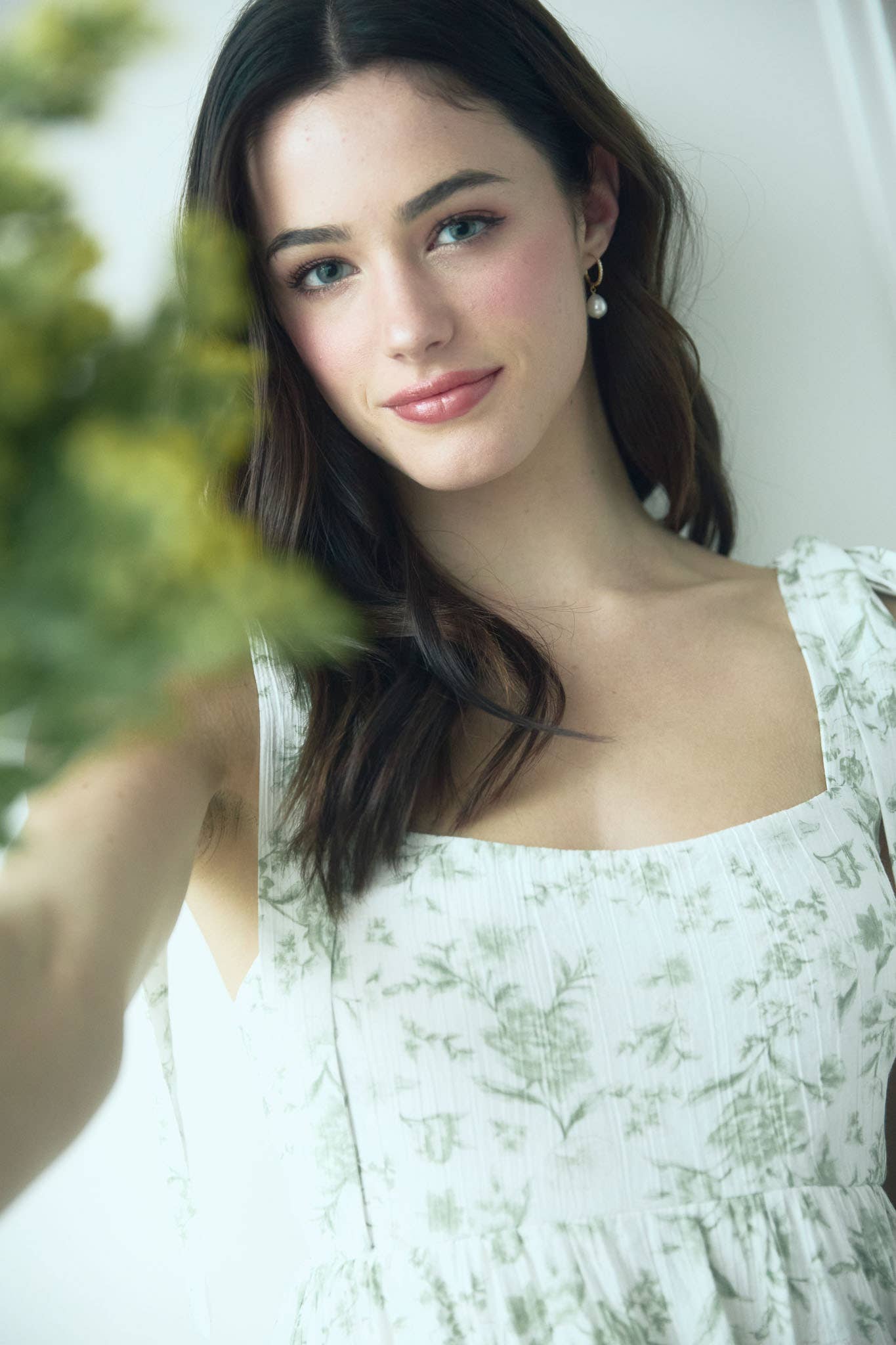 Sage Floral Ruffle Tiered Midi Dress