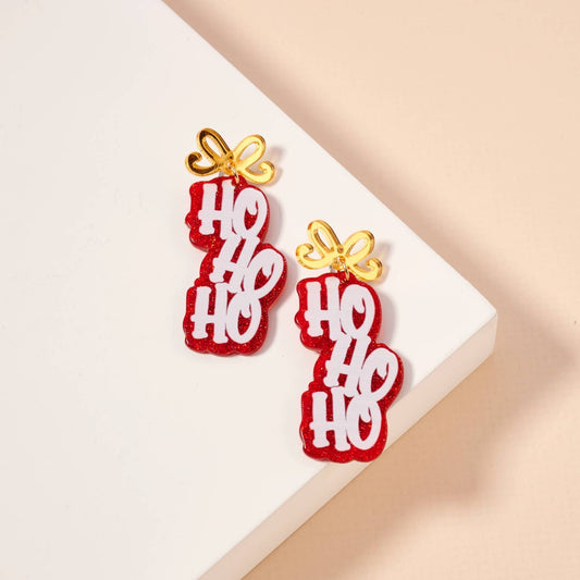 Christmas Ho Ho Ho Dangling Earrings